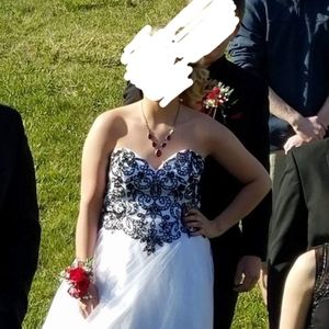 Black and white prom dress